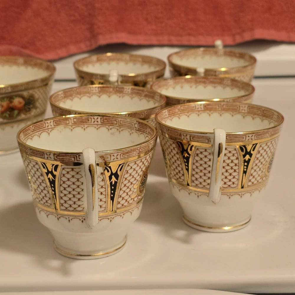 Vintage Fenton Mocha 3326 Bone China Fenton England 8 Piece Tea Set - Picture 10 of 16